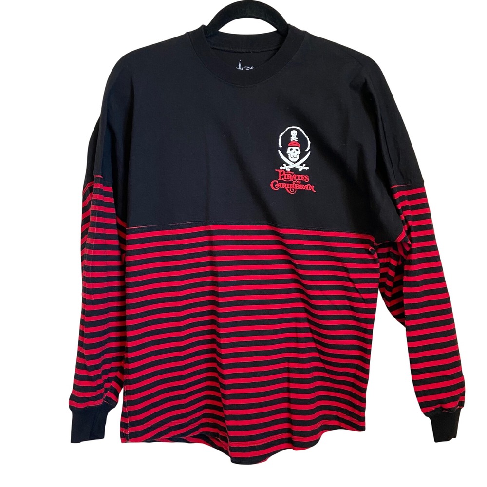 Disney Spirit Jersey Pirates of the Caribbean Black Red Stripe Size‎ XS